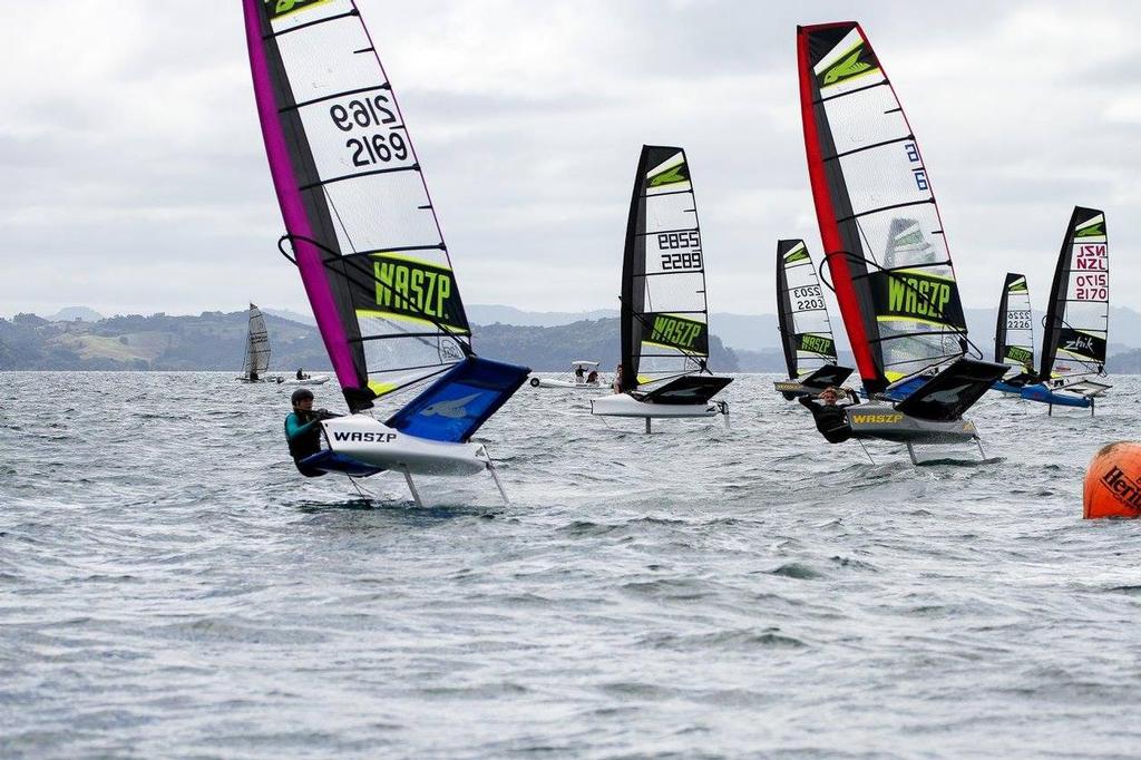 6. Elice Beavis, Jackson Keon and 2289 Tim Adair lead the fleet off the start. © John Adair